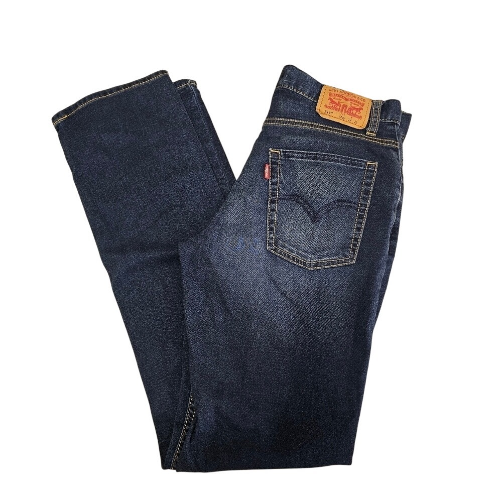 Womens Levis Juniors Straight Leg Dark Wash Denim Jeans 18 Reg
